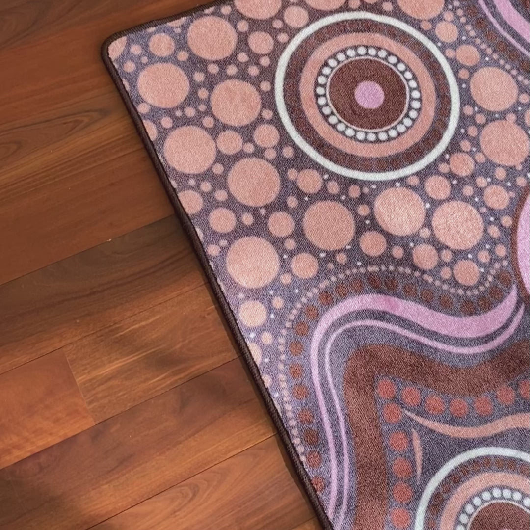 Load video: Sand Dreaming Indigenous Rug