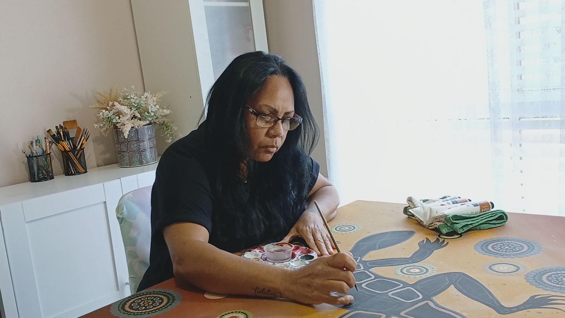 Load video: Dirawong the Goanna Rug